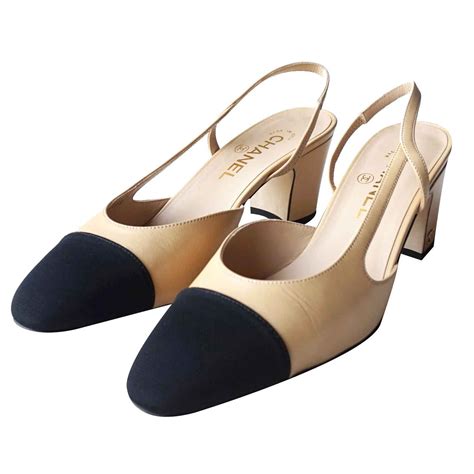 chanel sling shoes price|Chanel slingback beige and black.